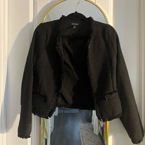 Ellen Tracy Petite Black Tweed Blazer